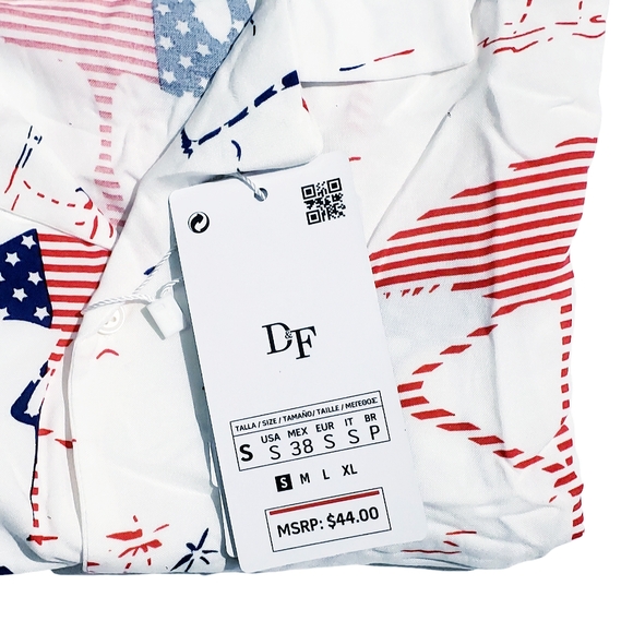 Denim & Flower Ricky Singh Mens Land Of The Free Flamingo Print Shirt Small NWT - Picture 4 of 5